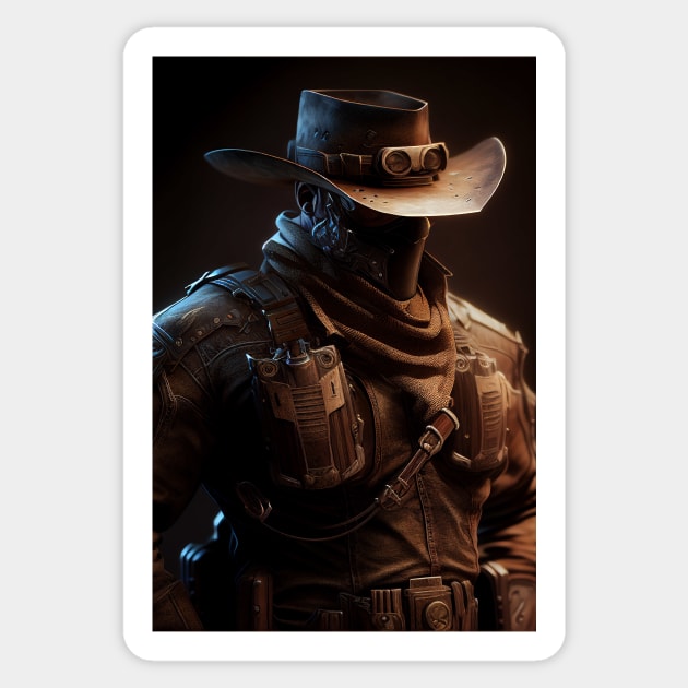 Steampunk Cowboy SWAT Operator Sticker by TortillaChief